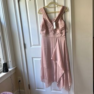NWT Ted Baker EDENIO Bardot Mini Dress with Ruffle Skirt. Pink Size 3